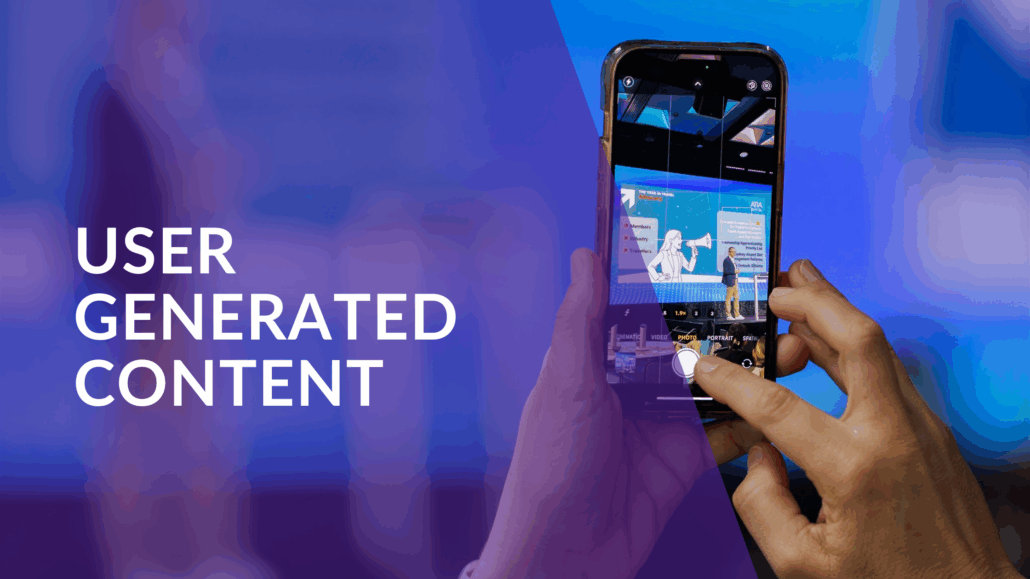 Event attendee captures user generated content