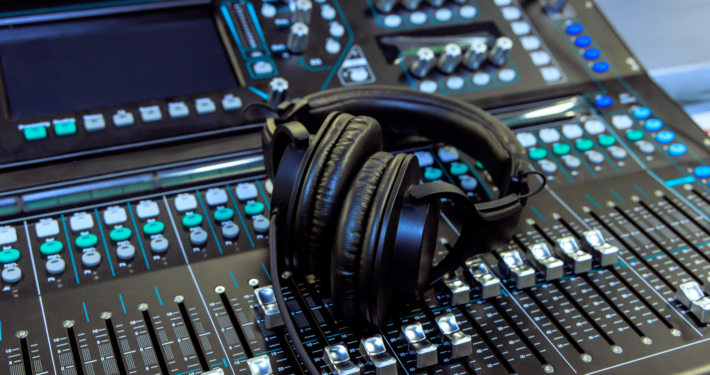 Switch controller mixer for audio mixing console control of a streaming audio