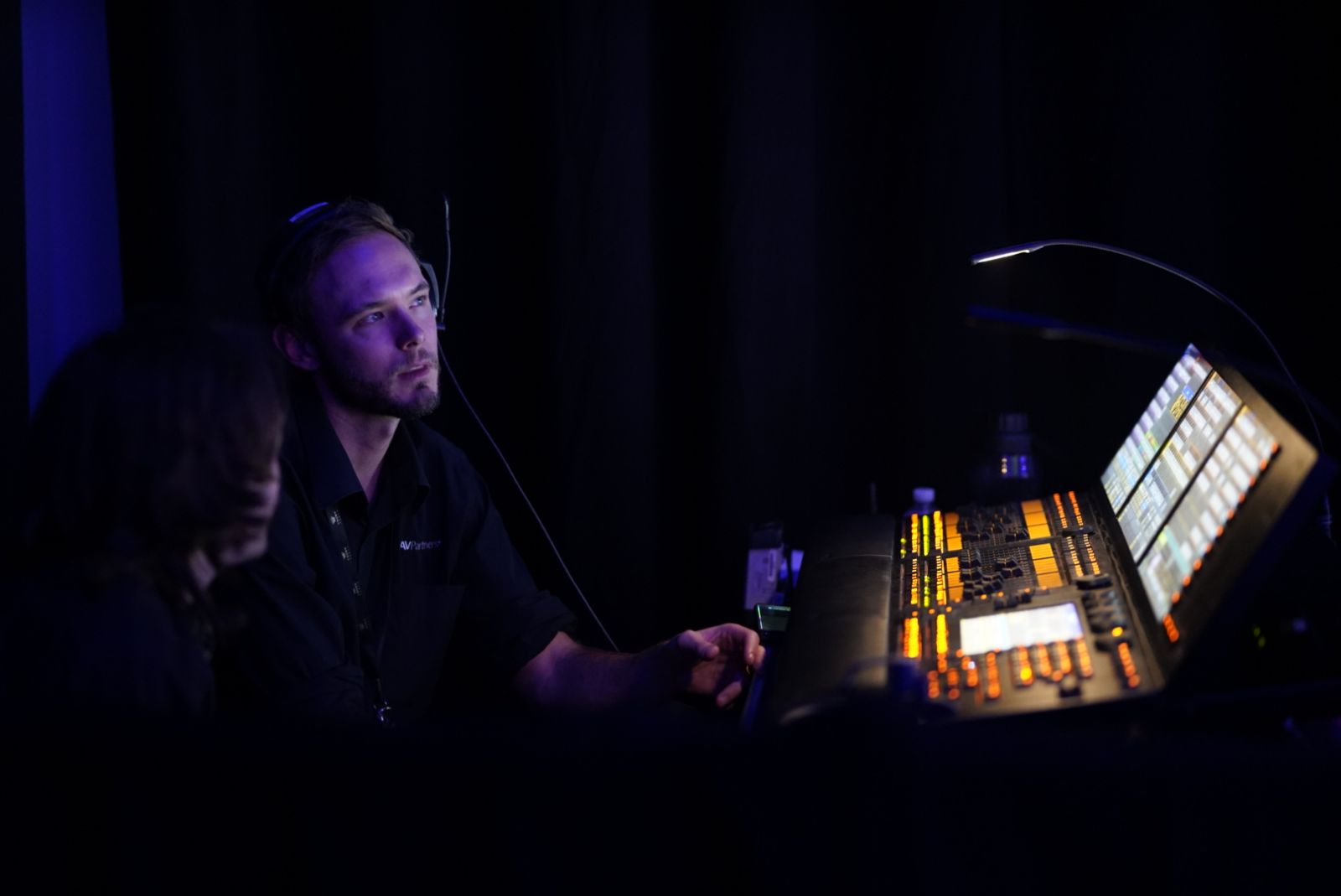 Technical director calling the show and running the av