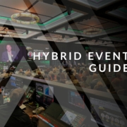 Hybrid Event Guide Speaker presenting to in person and virtual attendees during a hybrid event