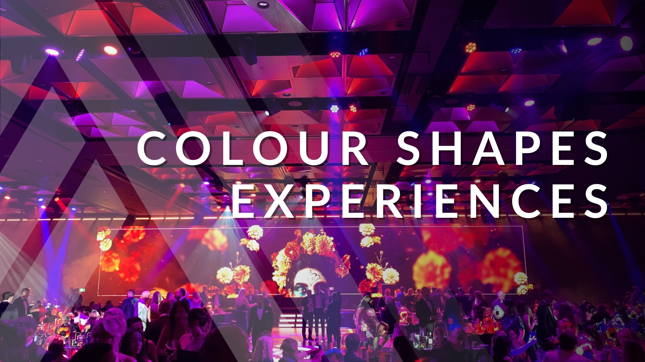 Colour shapes experiences blog banner demonstrating the power of colour in events