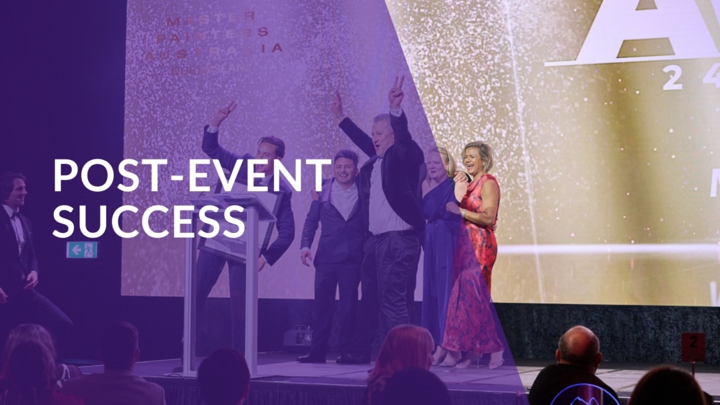 award winners accept their award at a gala event