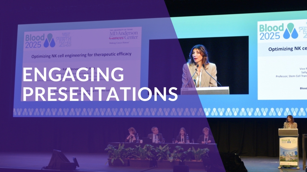 Engaging presentation showing interactive slides on a UHD led screen.